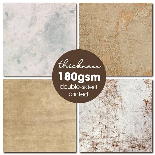 Desecraft Vintage Textured 12x12 Scrapbooking Cardstock Decorative Paper - 36 Sheets - for Card Making Background Origami Textured Decorative Scrapbook Paper Scrapbook Materials Supplies - Image 5