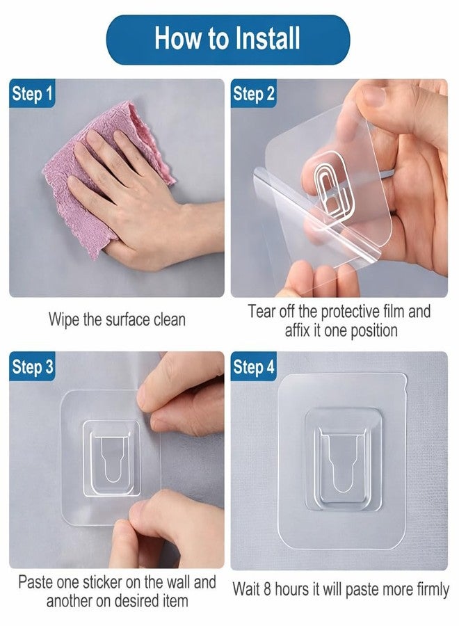 Hoyehola Wall Shelves Bathroom Plastic Self-Adhesive Corner Stand Without Drilling Multipurpose Wall Holder Bathroom Storage Rack Shower Rack White(2 PCS Corner)(2 PCS Wall Shelf) Total 4 PCS - Image 5