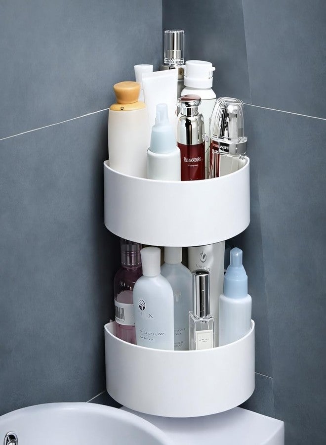 Hoyehola Wall Shelves Bathroom Plastic Self-Adhesive Corner Stand Without Drilling Multipurpose Wall Holder Bathroom Storage Rack Shower Rack White(2 PCS Corner)(2 PCS Wall Shelf) Total 4 PCS - Image 4