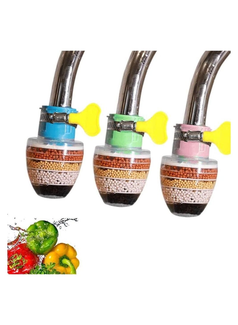 3 Pcs Faucet Mount Filters Activated Carbon Tap Clean Purifier Filter Cartridge Faucet Upgrade Universal Interface Tap Filter 6 Layer Filtration - Image 1