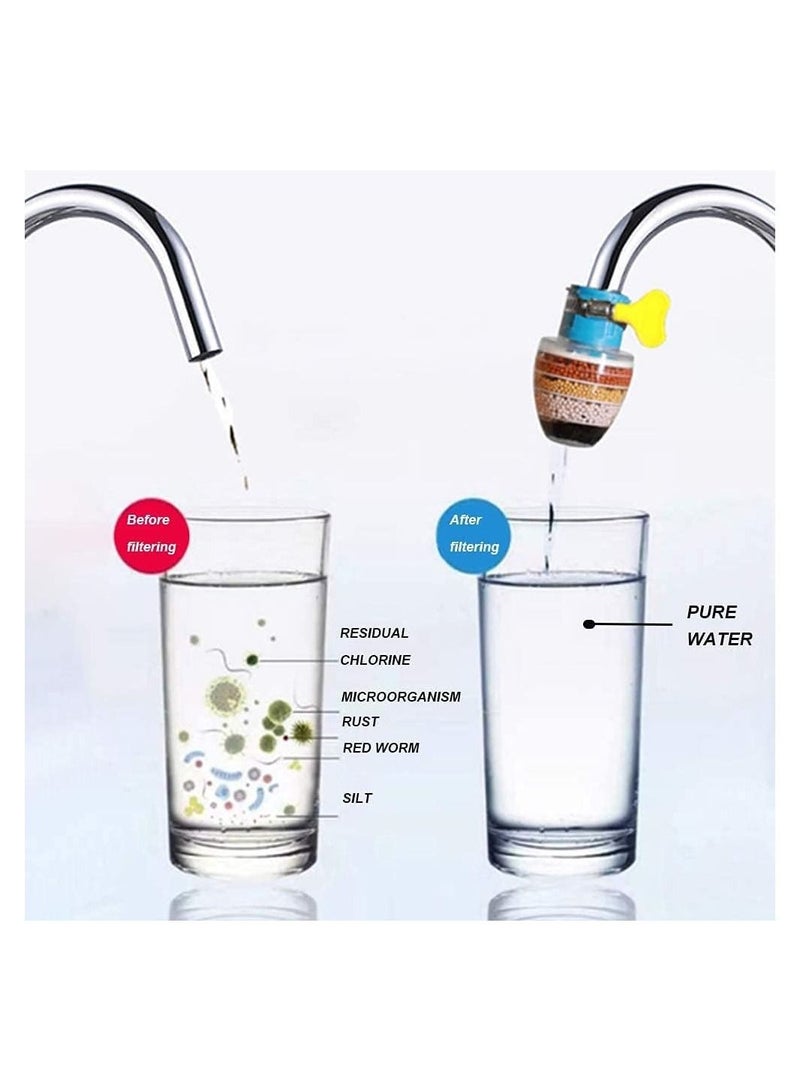 3 Pcs Faucet Mount Filters Activated Carbon Tap Clean Purifier Filter Cartridge Faucet Upgrade Universal Interface Tap Filter 6 Layer Filtration - Image 5