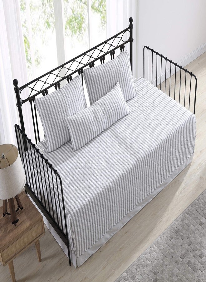Stone Cottage - Daybed Set, Reversible Cotton Bedding with Matching Shams & Deco Pillow, Pre-Washed for Added Softness (Willow Way Grey, Daybed) - Image 4