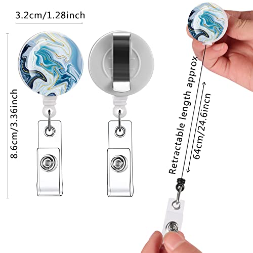 Tamhoo Daisy Marble Puppy 15 Pack Retractable Id Badge Clip Holder - Cute Badge Reels - Image 4