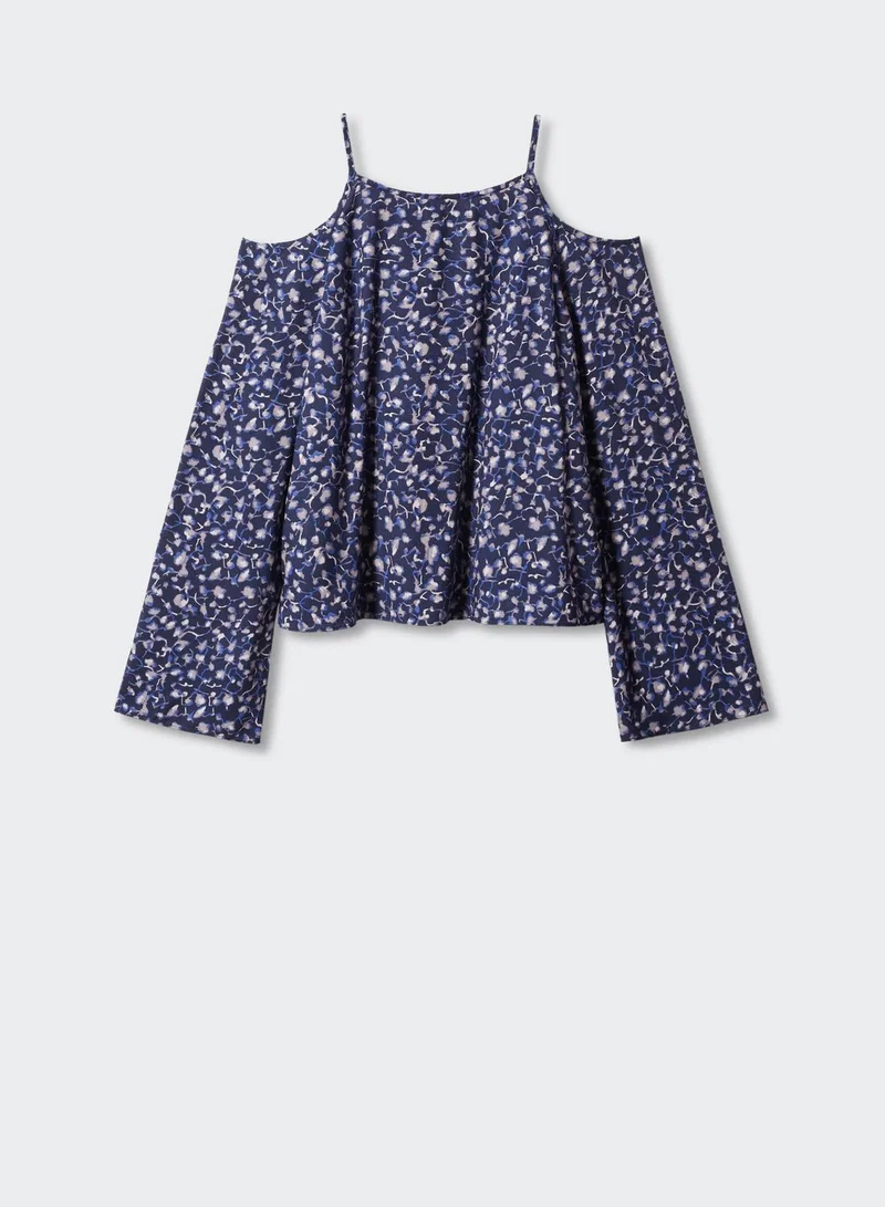MANGO Kids Floral Print Top