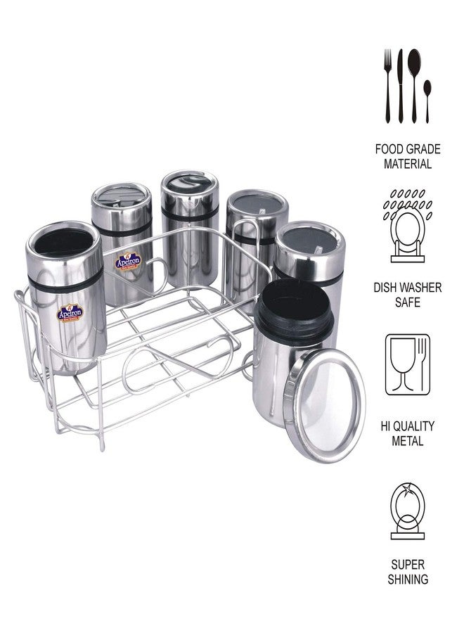 Apeiron Stainless Steel Premium Masala Box | Masala Dabba | Dry Fruit Dabba | Storage Box 6 Piece Dabba, Silver - Image 3