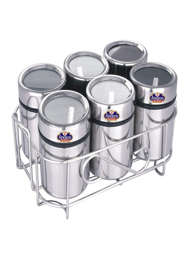 Apeiron Stainless Steel Premium Masala Box | Masala Dabba | Dry Fruit Dabba | Storage Box 6 Piece Dabba, Silver - Image 1