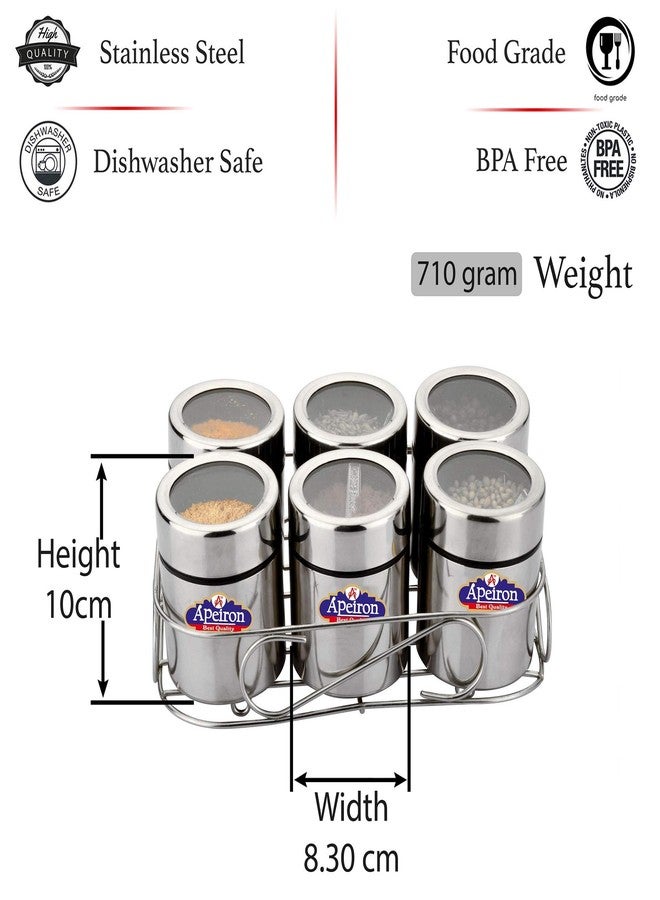 Apeiron Stainless Steel Premium Masala Box | Masala Dabba | Dry Fruit Dabba | Storage Box 6 Piece Dabba, Silver - Image 5