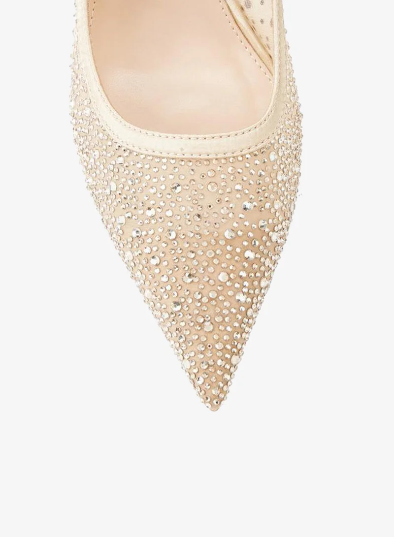 Paprika BEIGE Women Embellished Flared Heel Pumps for Women | Best Price UAE