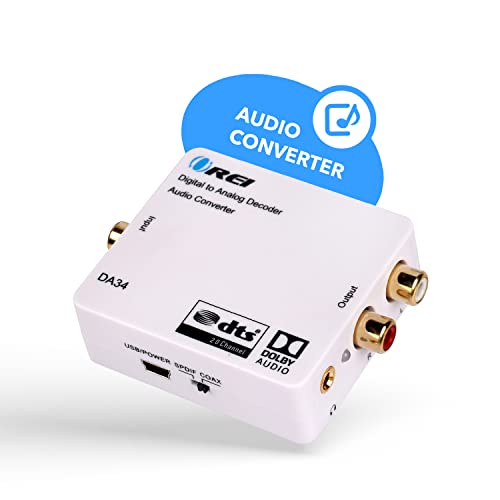 OREI Digital to Analog Audio Decoder by OREI, Convert & Decode Dolby Digital Audio SPDIF/Coaxial 5.1-Channel Input to RCA L/R/3.5mm Headphone Output Converter (DA34) - Image 4