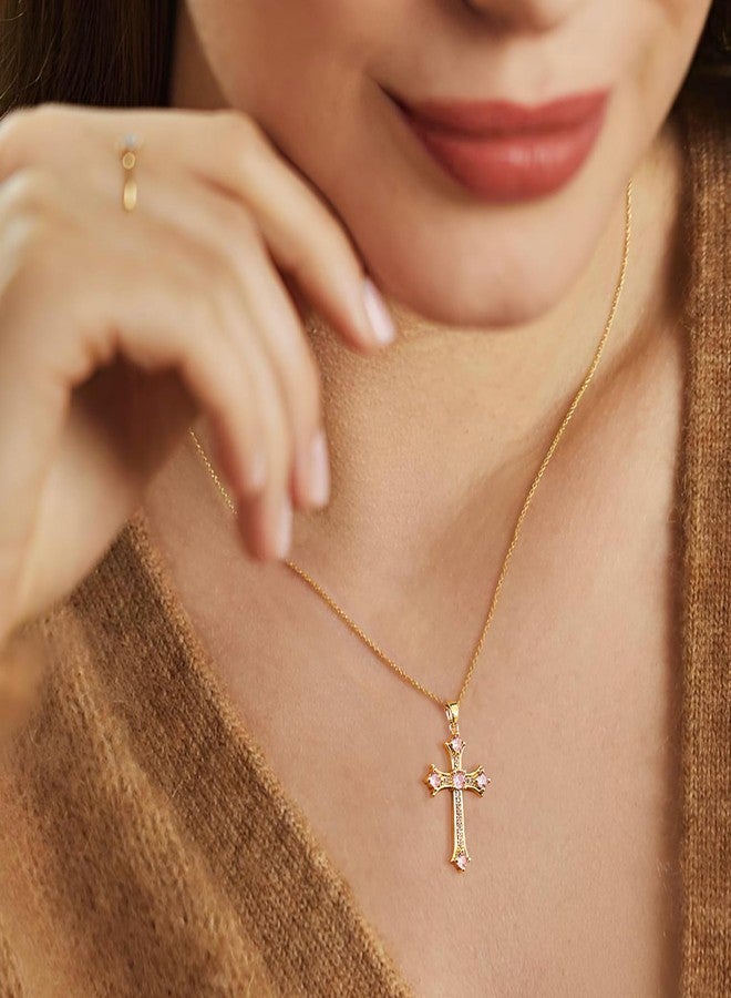 LLIYSOUN Cross Pendant Necklace for Women Jewelry Gold Cross Necklaces for Women Cross Necklace Minimalist Trendy Jewelry Valentines Day, Cubic Zirconia, Cubic Zirconia - Image 3