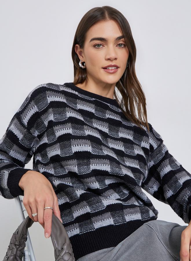 ستايلي سويتر محبوك بأكتاف منخفضة - Image 1