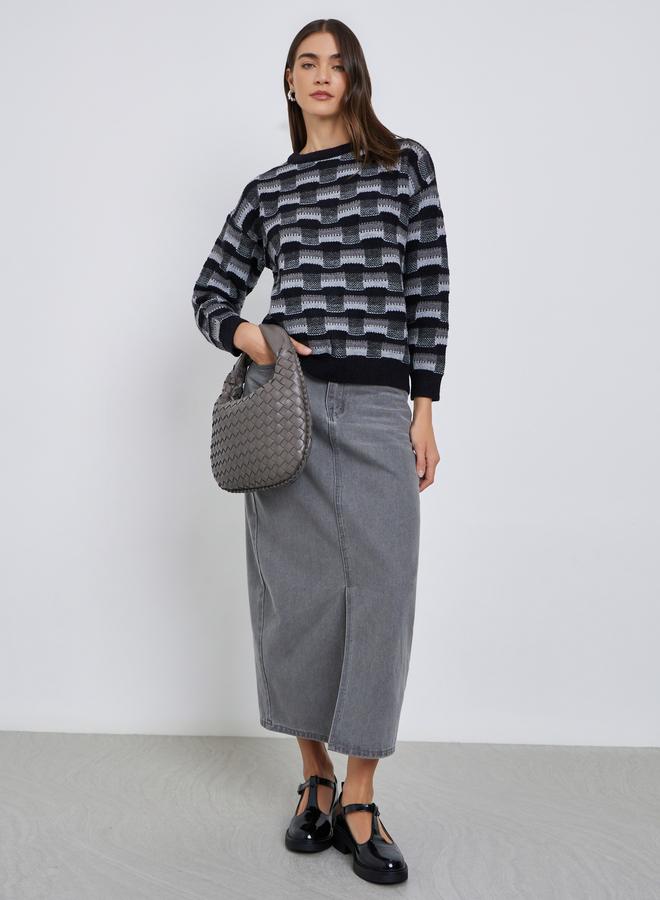 ستايلي سويتر محبوك بأكتاف منخفضة - Image 2