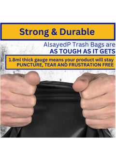 AlsayedP 50 Gallon Heavy Duty Trash Bags 25 Black Plastic Garbage Bags for Contractor, Industrial, Home, Kitchen, Commercial, Yard, Lawn, Leaf (50 Gallons, 25 Bags)  - Image 3