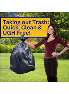AlsayedP 50 Gallon Heavy Duty Trash Bags 25 Black Plastic Garbage Bags for Contractor, Industrial, Home, Kitchen, Commercial, Yard, Lawn, Leaf (50 Gallons, 25 Bags)  - Image 4