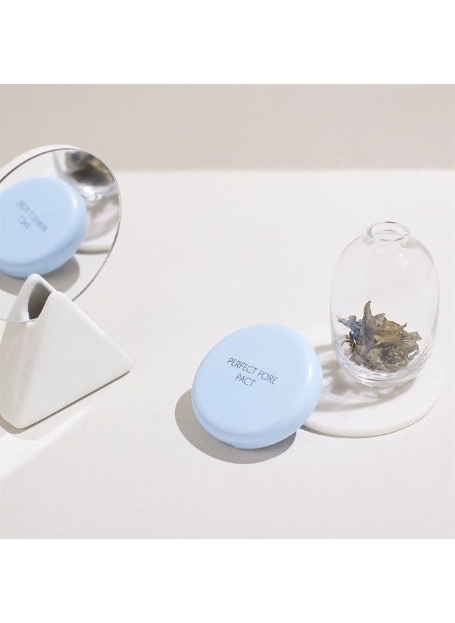 Saemmul Perfect Pore Pact - Sebum Control Makeup Pressed Powder Pact, Pore Minimization, Plant-Based Setting Finishing Powder to Absorb Sweat and Prevent Clumps, with Mirror and Puff 12g