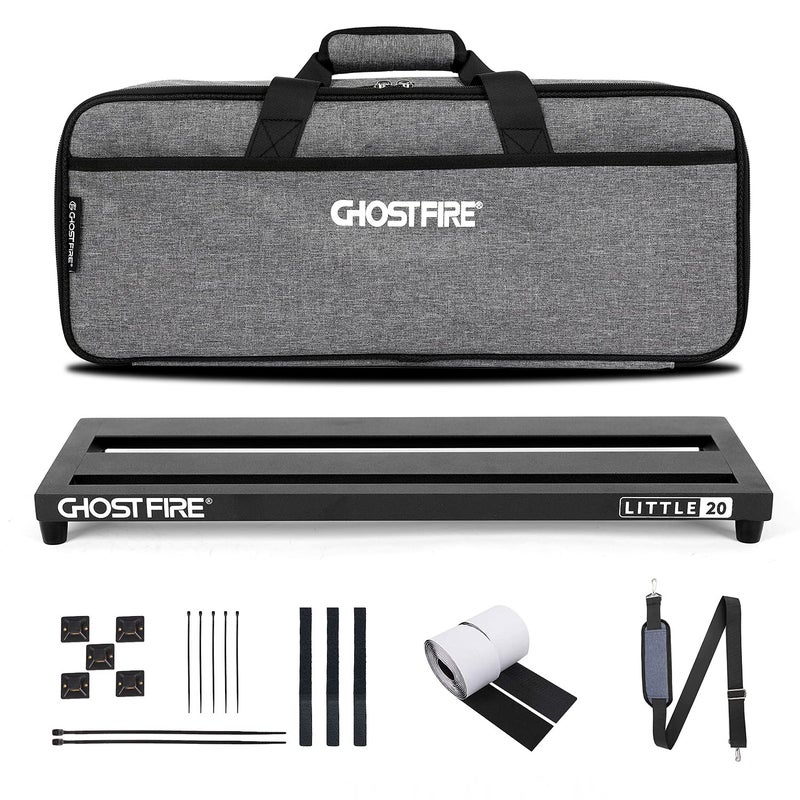 GHOSTFIRE Ghost Fire Guitar Pedal Board Aluminum Alloy 1.7lb Effect Pedalboard 20''x7''x1.9" with Carry Bag,V series (V-LITTLE 20) - Image 1