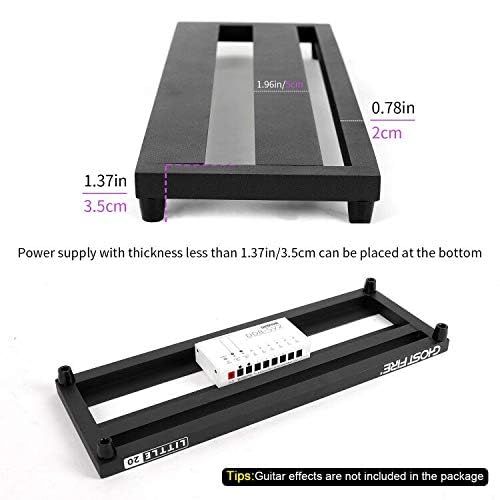 GHOSTFIRE Ghost Fire Guitar Pedal Board Aluminum Alloy 1.7lb Effect Pedalboard 20''x7''x1.9" with Carry Bag,V series (V-LITTLE 20) - Image 3