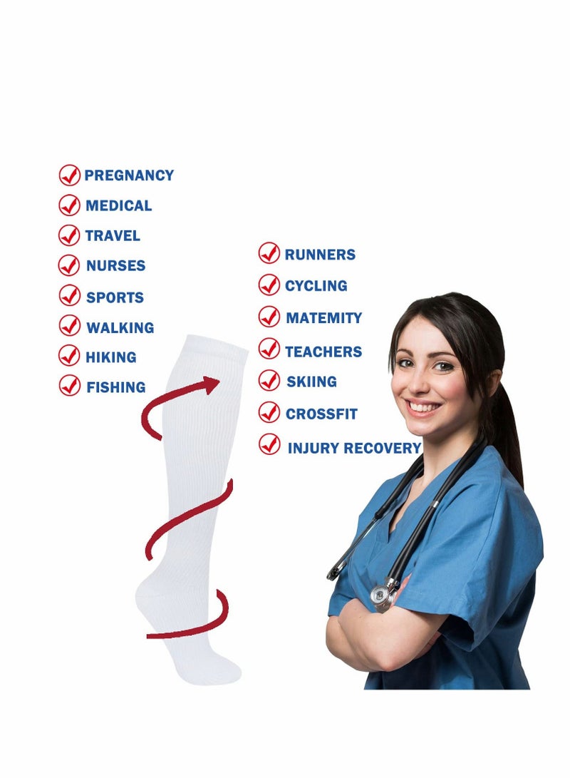 XiuWoo Compression Socks, 4 Pairs for Women and Men, 20-30 mmHg is Best Athletic, Travel, Running, Fitness, Reduce Calf Pain Faster Recovery(Multicolors) L/XL - Image 5