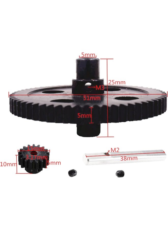 silvercnc RC Car Differential Diff Gears Set Remote Control Model Metal 62T Main Gear 17T Pinion Gear for WLtoys 12428-BC 1:12 RC Car Accessory Set  - Image 1