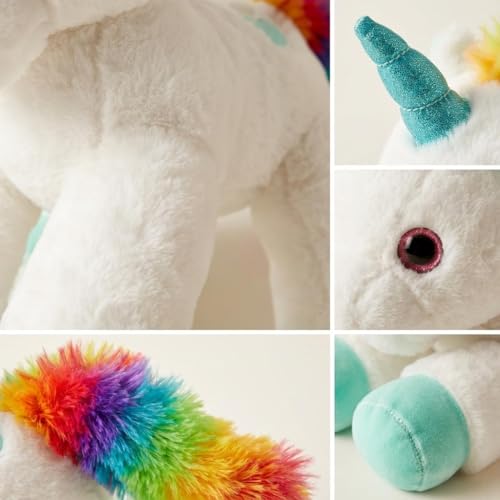 Hamleys 53cm Lash Z Lying Unicorn Plush – Soft White Stuffed Toy with Multicolour Tail | Cuddly & Magical Plush Animal for Kids | Fantasy-Themed Stuffed Toy Gift for Kids and Adult - Image 3