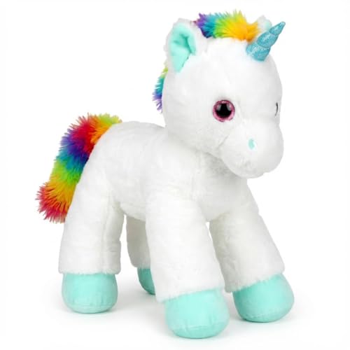 Hamleys 53cm Lash Z Lying Unicorn Plush – Soft White Stuffed Toy with Multicolour Tail | Cuddly & Magical Plush Animal for Kids | Fantasy-Themed Stuffed Toy Gift for Kids and Adult - Image 1
