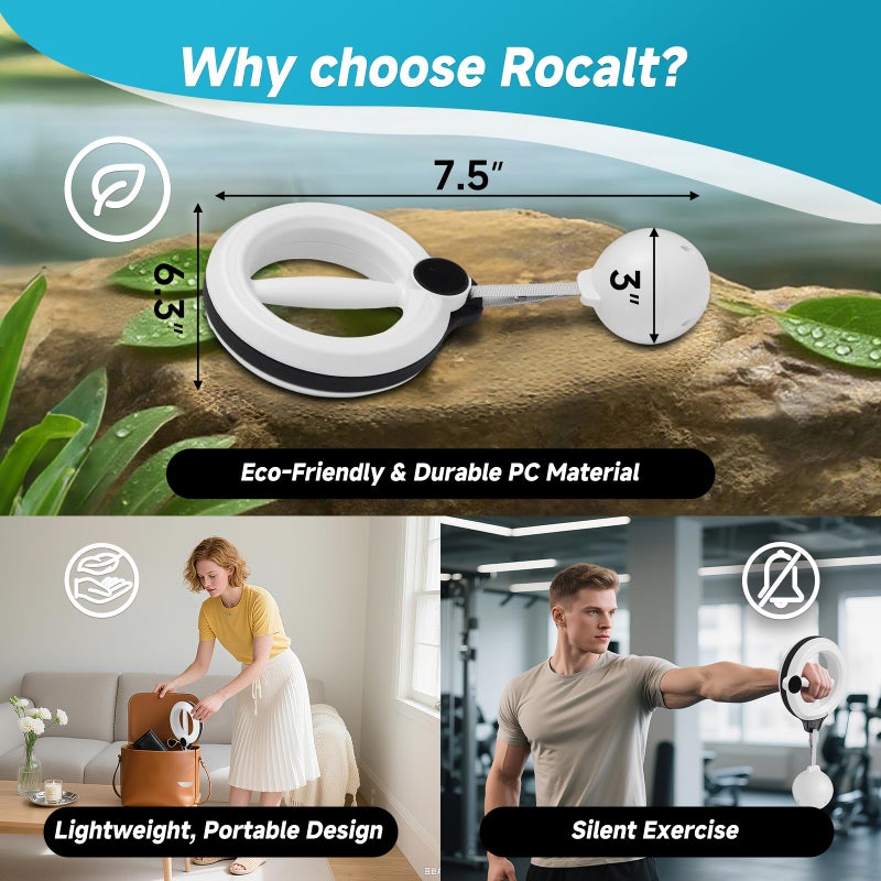Rocalt Arm and Shoulder Workout Equipment for Men and Women, 360Â° Hand-Crank Forearm Trainer, Shoulder and Chest Exercise Equipment, Home Fitness Equipment and Gym Workouts - Image 2