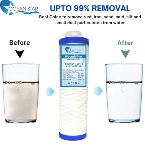 OCEAN STAR TECHNOLOGIES Pre Filter for Water Purifier, 9 inch PP Yarn Wound Filter (120 Grams) Threaded Candle Cartridge Pack of 4 - Image 5