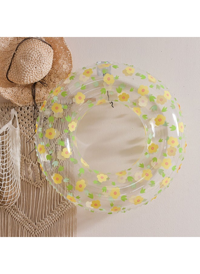 Generic - Thickened Children's Transparent Swimming Ring Inflatable Baby Underarm Ring Net Red Floating Ring Double Airbag Swimming Ring-Outer Diameter After Inflation:70#(suitable For 5-9 Years Old)-Inside Diameter After Inflation:Blue Cloud Thickening Circle - Image 1