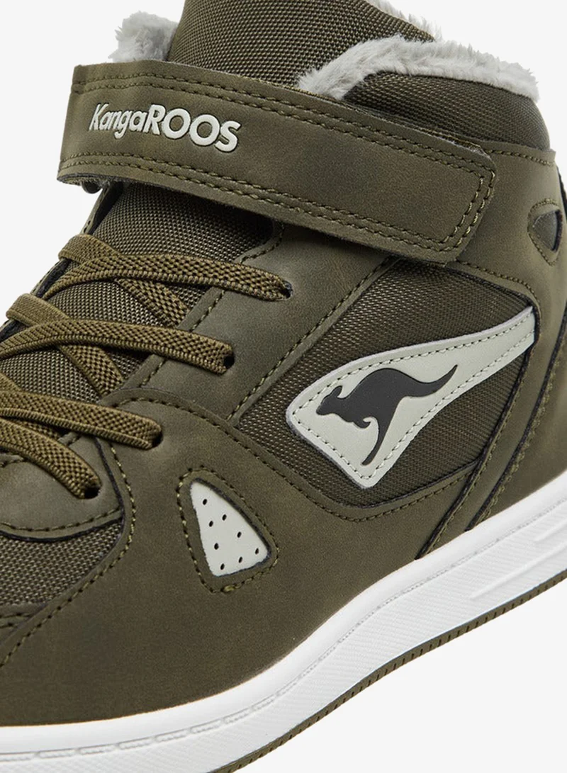 kangaROOS OLIVE Women's Panelled High Top Shoes with Hook and Loop Closure for Women | Best Price UAE