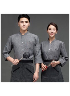 Restaurant Chef Uniform Kitchen Work Clothes 7-Point Sleeve Top
