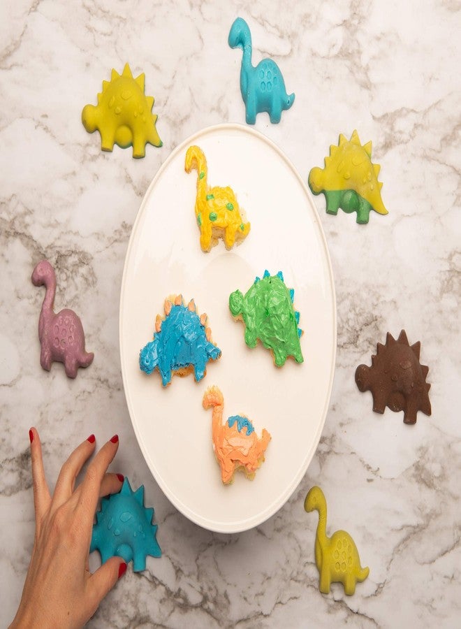 Handstand Kitchen Dinosaur Buddies T-Rex and Stegasaurus Shaped Silicone Cupcake Mold - Image 2
