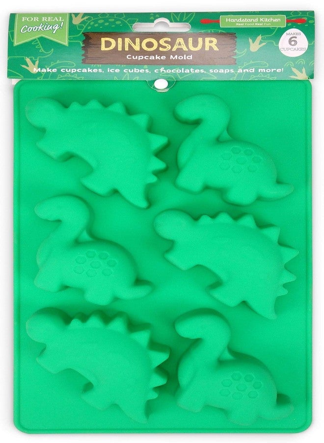 Handstand Kitchen Dinosaur Buddies T-Rex and Stegasaurus Shaped Silicone Cupcake Mold - Image 1