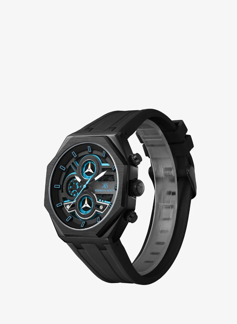 كينيث سكوت Men's Silicone Chronograph  Watch K26111-BSBB - 43 mm