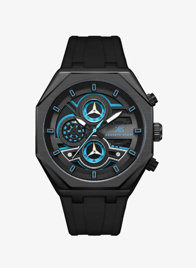 كينيث سكوت Men's Silicone Chronograph  Watch K26111-BSBB - 43 mm