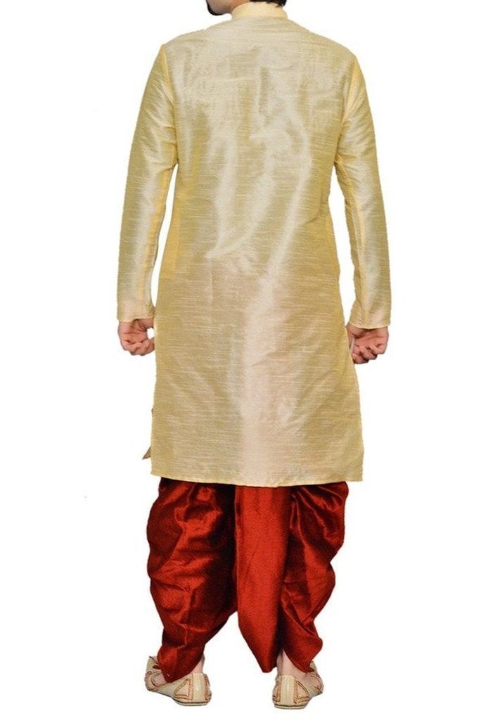Royal Kurta Mens Cotton Silk Kurta Dhoti - Image 3