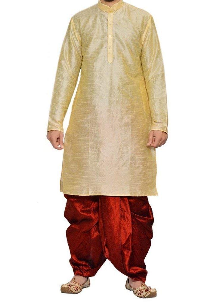 Royal Kurta Mens Cotton Silk Kurta Dhoti - Image 1