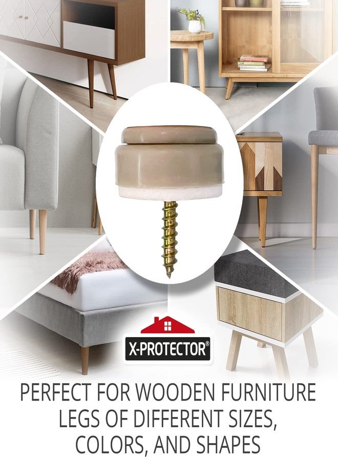 X-Protector Chair Glides X-PROTECTOR - 8 PCS 1" Furniture Glides - Screw-On Chair Sliders - Premium Chair Leg Floor Protectors - Slide Furniture Effortlessly on All Floor Types with Small Furniture Sliders! - Image 2