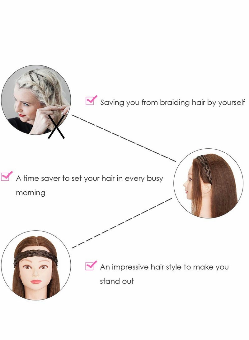 Generic Classic Wide Braided Headband for Women - Elastic Synthetic Hair Accessory for Stylish Looks  - Image 5