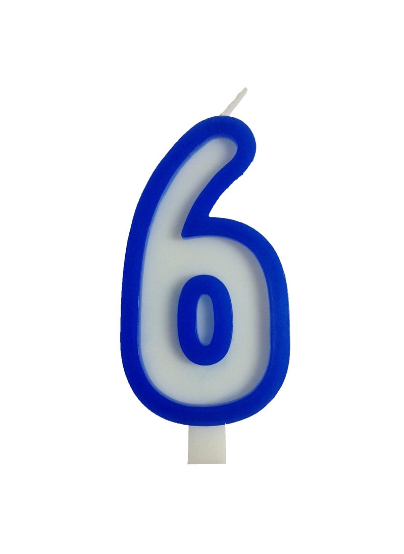 Funcart Funcart Blue and White Numerical 6 Style Candle  - Image 1