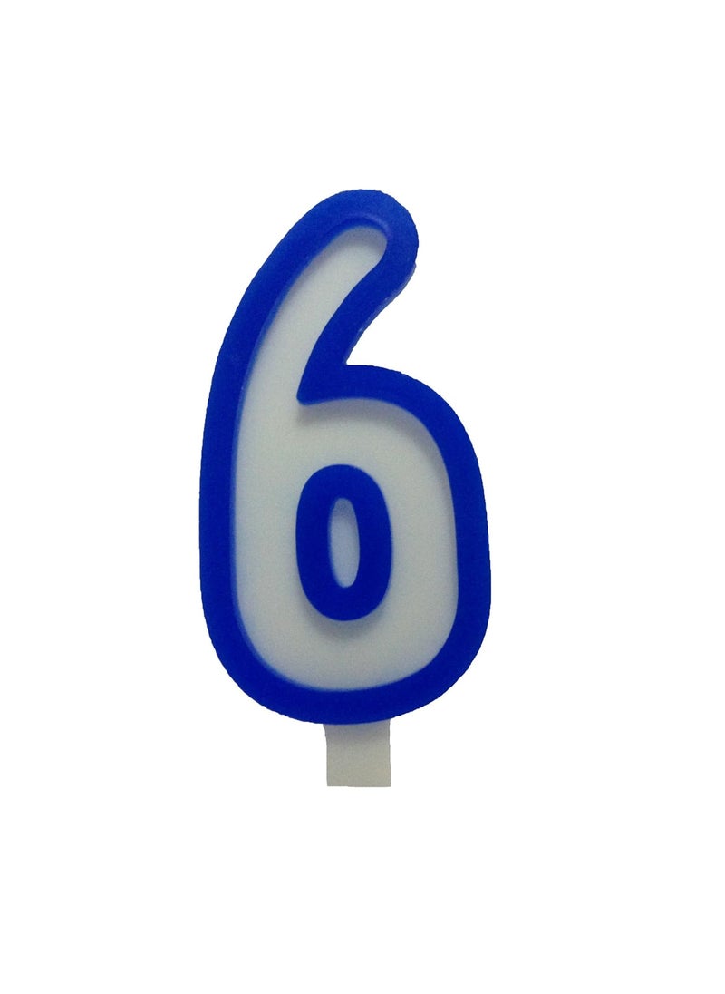 Funcart Funcart Blue and White Numerical 6 Style Candle  - Image 2