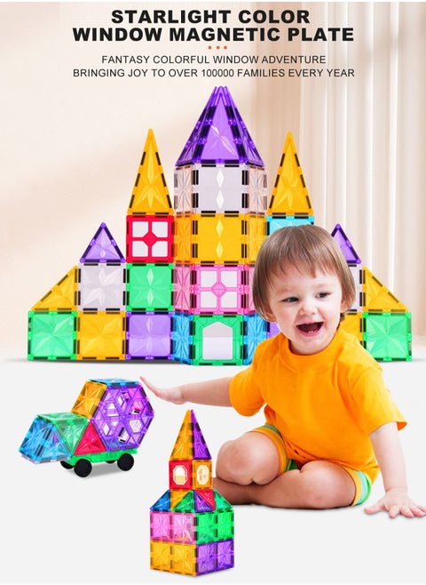 Educational Learning Building Blocks for Kids 64-Piece Construction Magnetic Blocks Toy Set Building Blocks for Toddlers 3D Magnet Building Blocks Stacking Toys Gifts for Boys Girls