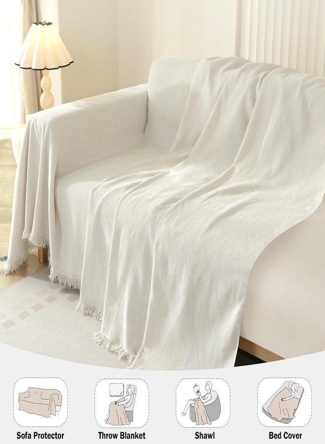 OstepDecor Sectional Couch Covers Sectional Sofa Cover 2 Pieces L Shape Couch Cover Blankets Sofa Throw Covers Sofa Slipcover for Sectional Sofa Furniture Protector, (71"x118"+91"x134", Beige) - Image 4
