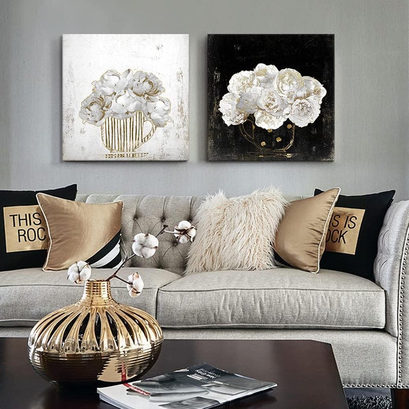Chadow Artwork مجموعة فنون الجدران القماشية الزهرية من شادو - Image 1