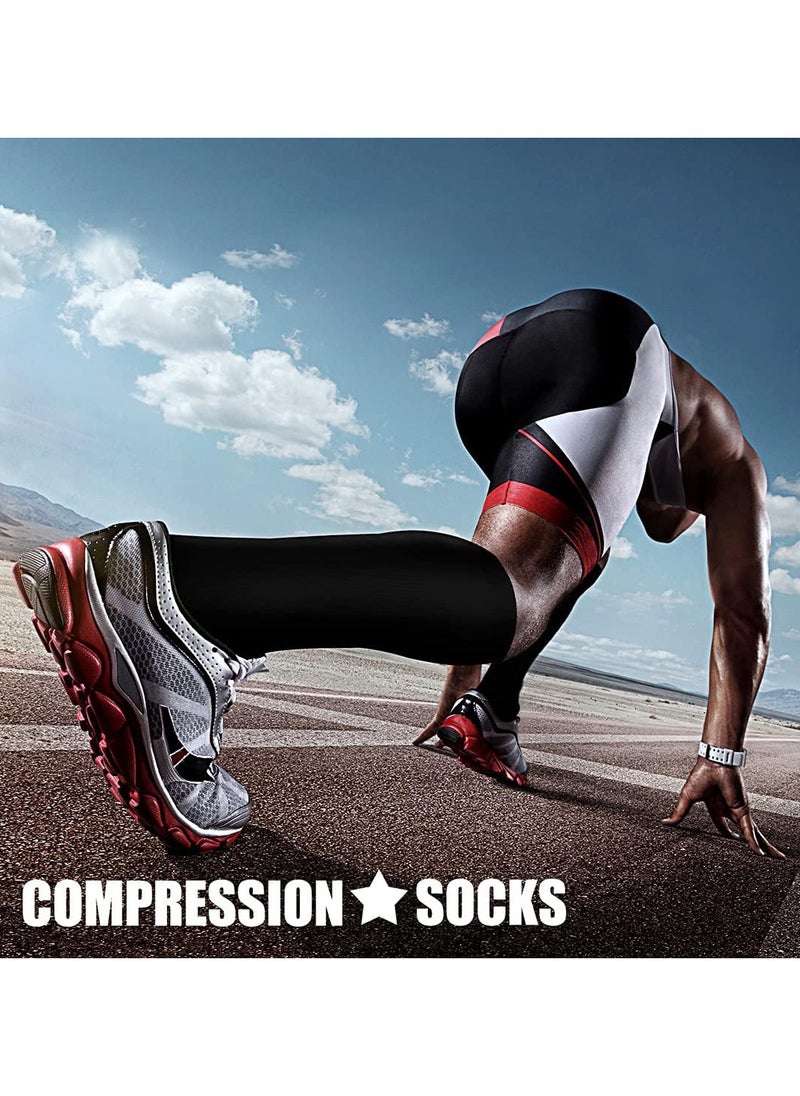 AUTOYSUR Compression Socks for Women & Men Circulation (3 Pairs) 15-20 mmHg is Best Support for Athletic Running Cycling Black  - Image 3