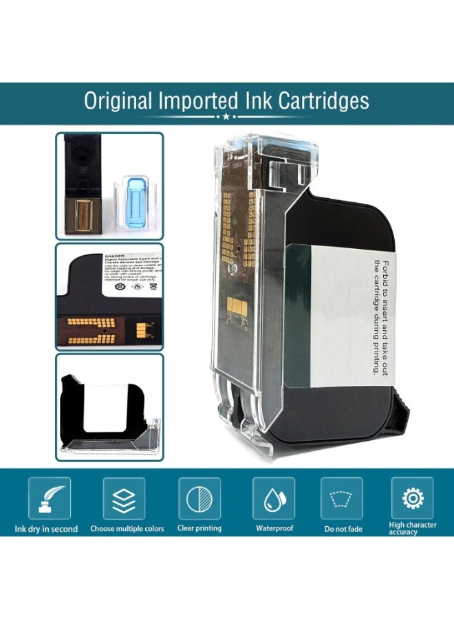 YAOMATEC Mini Handheld Inkjet Printer for Flat and Curved Surface, with Touch Screen and Quick-Drying Ink Cartridge, 12.7mm/0.5in Portable Pocket Marking Device for Label/Date/Barcode/Logo/Qrcode/Batch Number, 28 Language - Image 3
