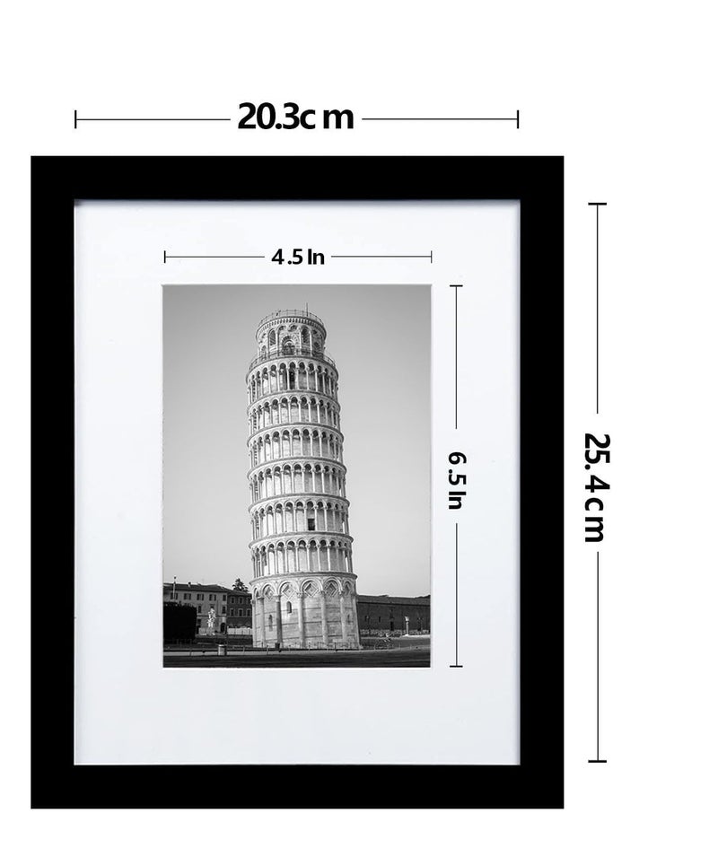 Wiscet 8x10 Picture Frame Set of 9  Display Pictures 5x7 with Mat or 8 x 10 Without Mat  Photo Frame for Wall Mounting or Tabletop  Black - Image 2