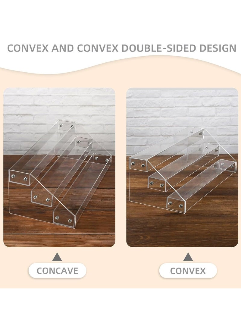 Hihonor Acrylic Riser, 12"" Acrylic Display Shelves, 3-Tier Clear Perfume Organizer, Sturdy and Stable Acrylic Organizer for Display Decorative, Skincare Organizers for Tabletop, Collectibles (3 Tier) - Image 5
