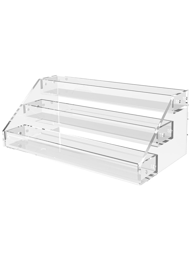 Hihonor Acrylic Riser, 12"" Acrylic Display Shelves, 3-Tier Clear Perfume Organizer, Sturdy and Stable Acrylic Organizer for Display Decorative, Skincare Organizers for Tabletop, Collectibles (3 Tier) - Image 1
