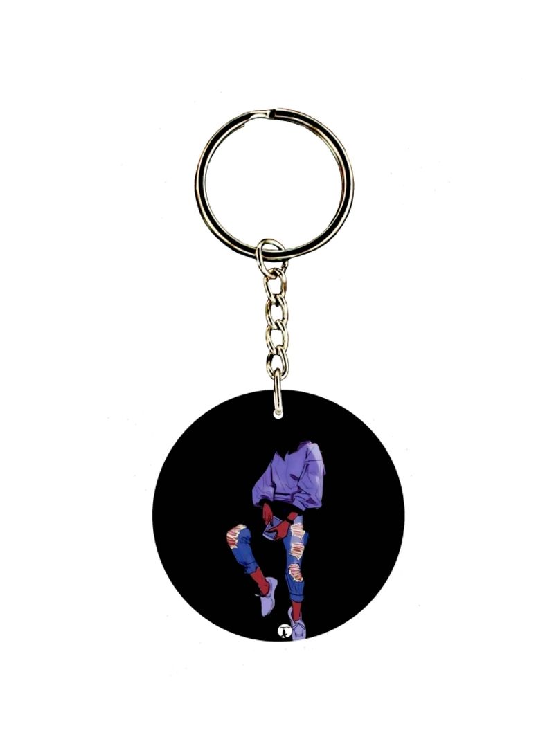 RKN Cartoon Girl Printed Dual Sided Keychain