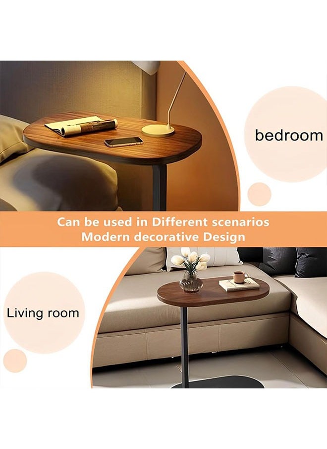 Beauenty - C Shaped End Table, Sofa Side Table Adjustable Height C-Shaped Coffee Table for Couch and Bed, 360°Swivel TV Tray Table End Table for Small Spaces, Living Room, Bedroom - Image 1